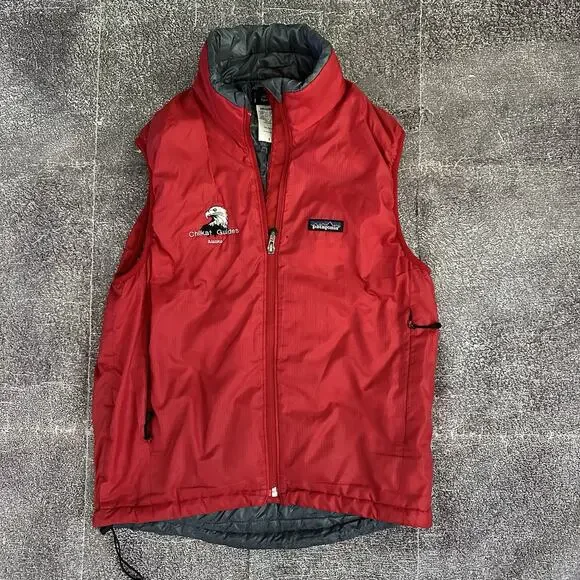 patagonia puff ball vest full zip red S Mens Patagonia Puffball